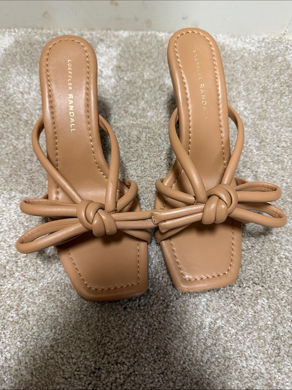 Loeffler Randall Cognac Knotted Slide Mules